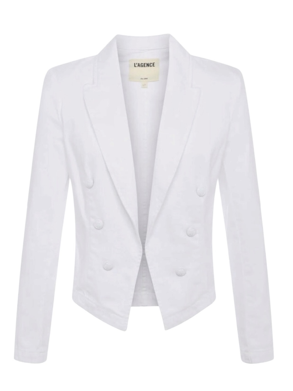 L'AGENCE Blanc Wayne Denim Crop Jacket
